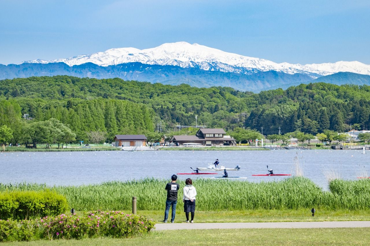 木場潟からの白山