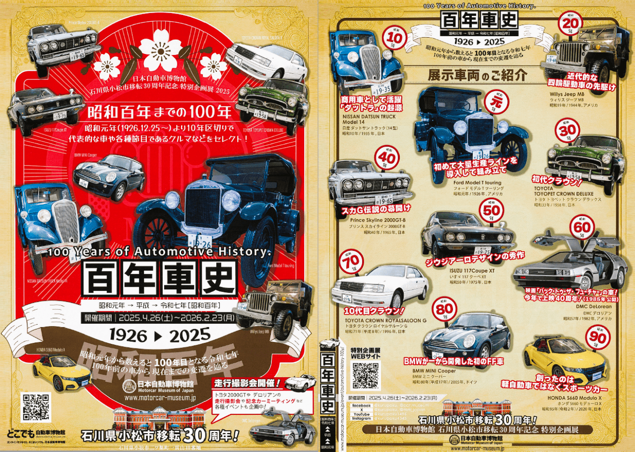 日本自動車博物館 特別企画展「百年車史 1926▷2025」～100Years of
